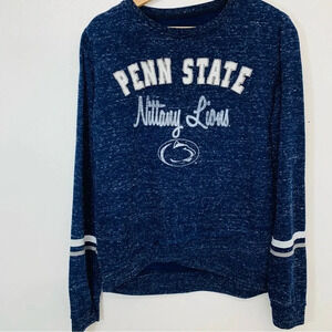 Penn State Woman Top Medium  Blue Nittany Lions Long Sleeve Hi Lo Knit Crew Neck